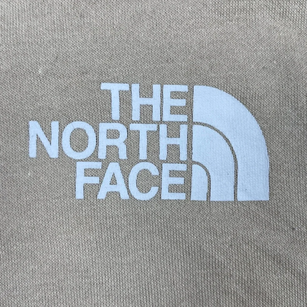 The North Face Hoodie Mens XL Tan Box Print Never Stop Exploring A4761 Pullover
